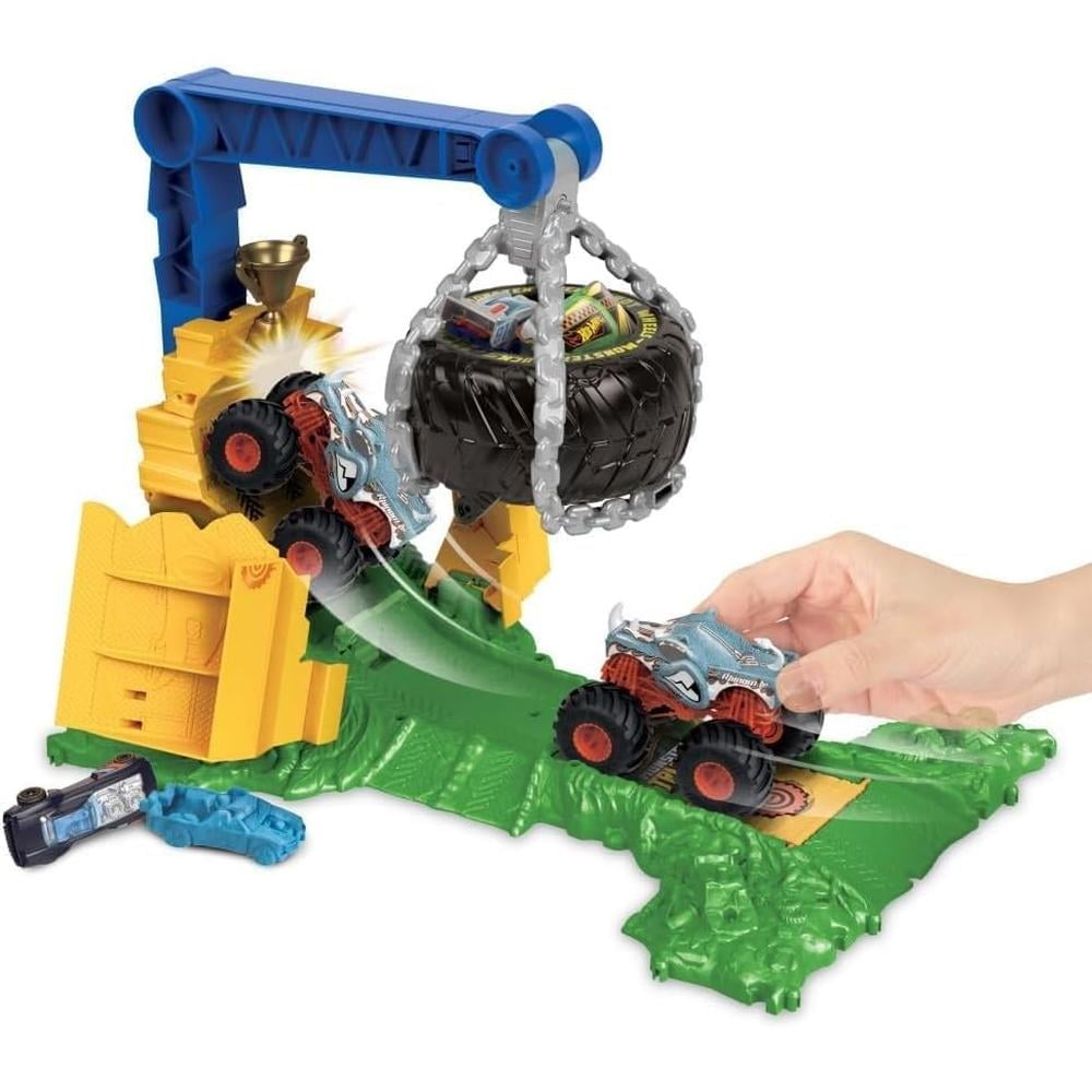 HOT WHEELS PLAYSET MONSTER TRUCKS SET 2 PZS - 4