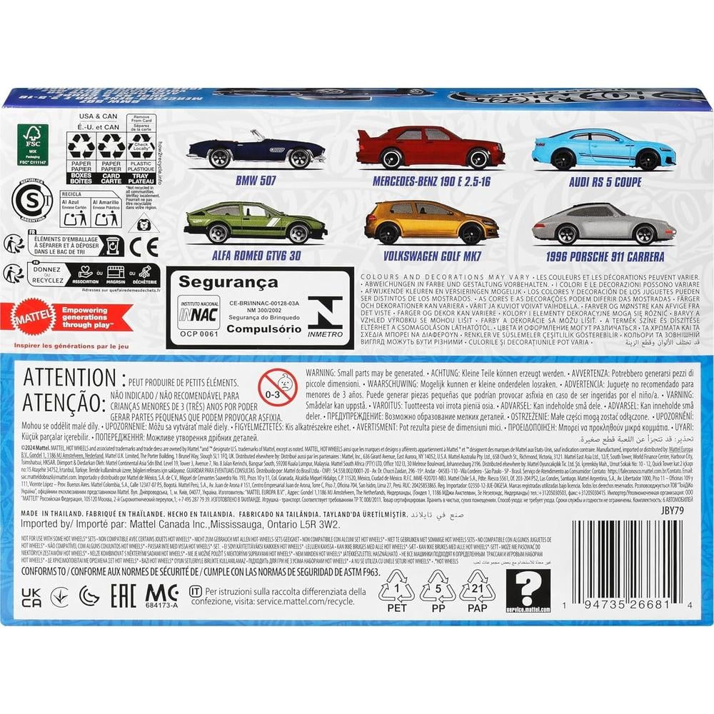 HOT WHEELS ESTILO EUROPA SET 6 PZS (ESTILOS DIVERSOS) - 3