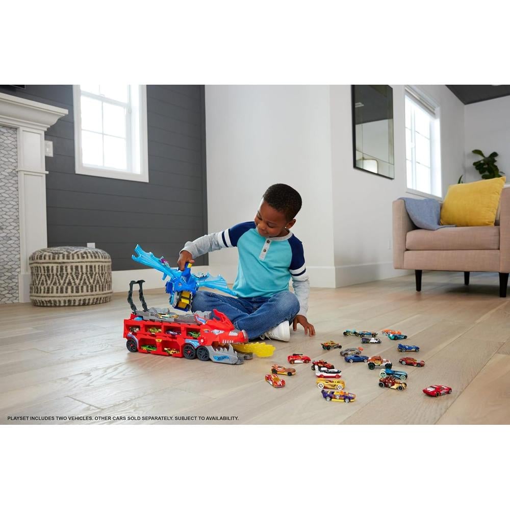 HOT WHEELS ULTIMATE DUAL DRAGON TRANSPORTER SET 2 PZS - 2