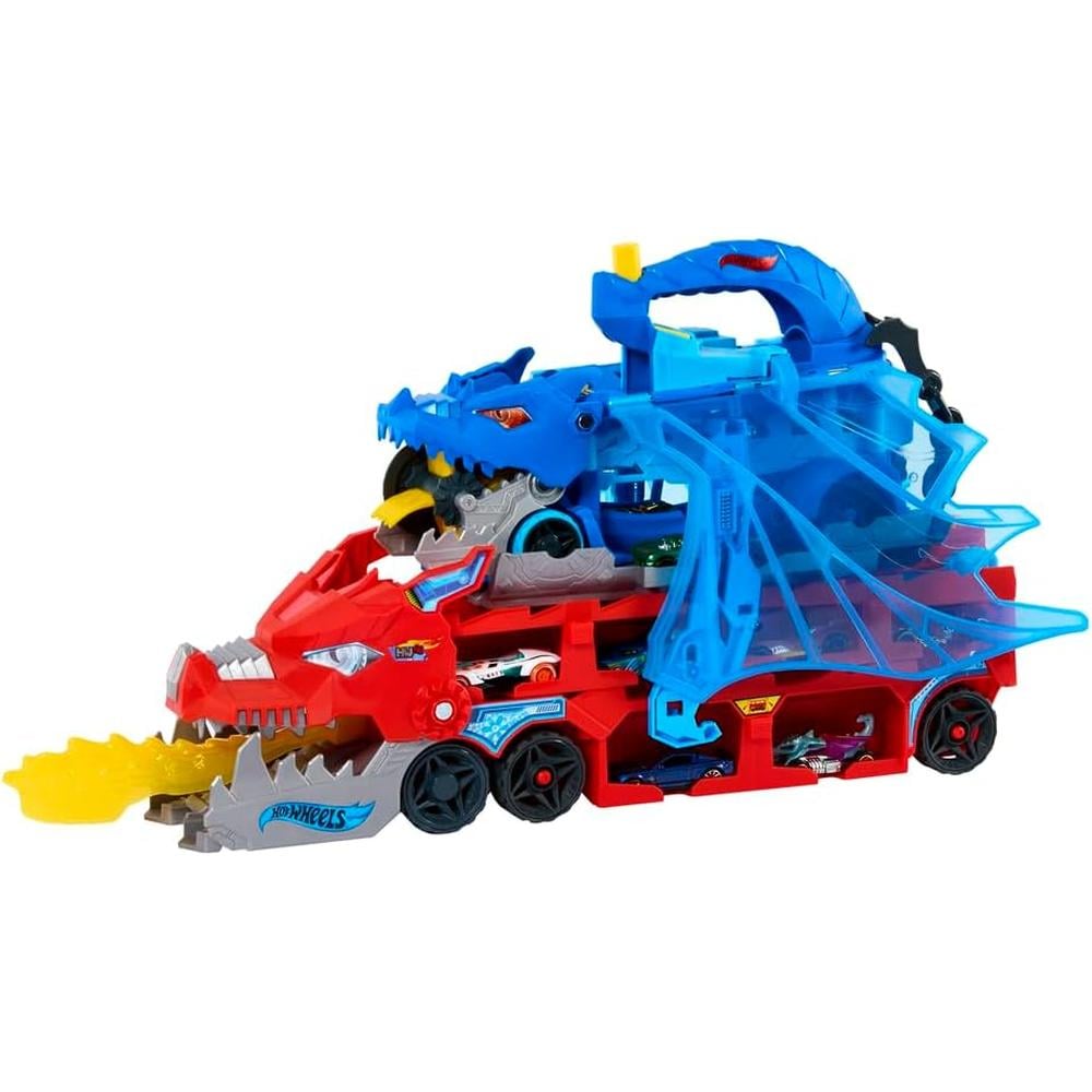 HOT WHEELS ULTIMATE DUAL DRAGON TRANSPORTER SET 2 PZS - 4