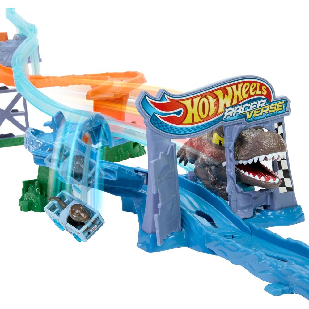 HOT WHEELS PISTA COMPLETA JURASSIC WORLD CRASH Y SPLASH - 4