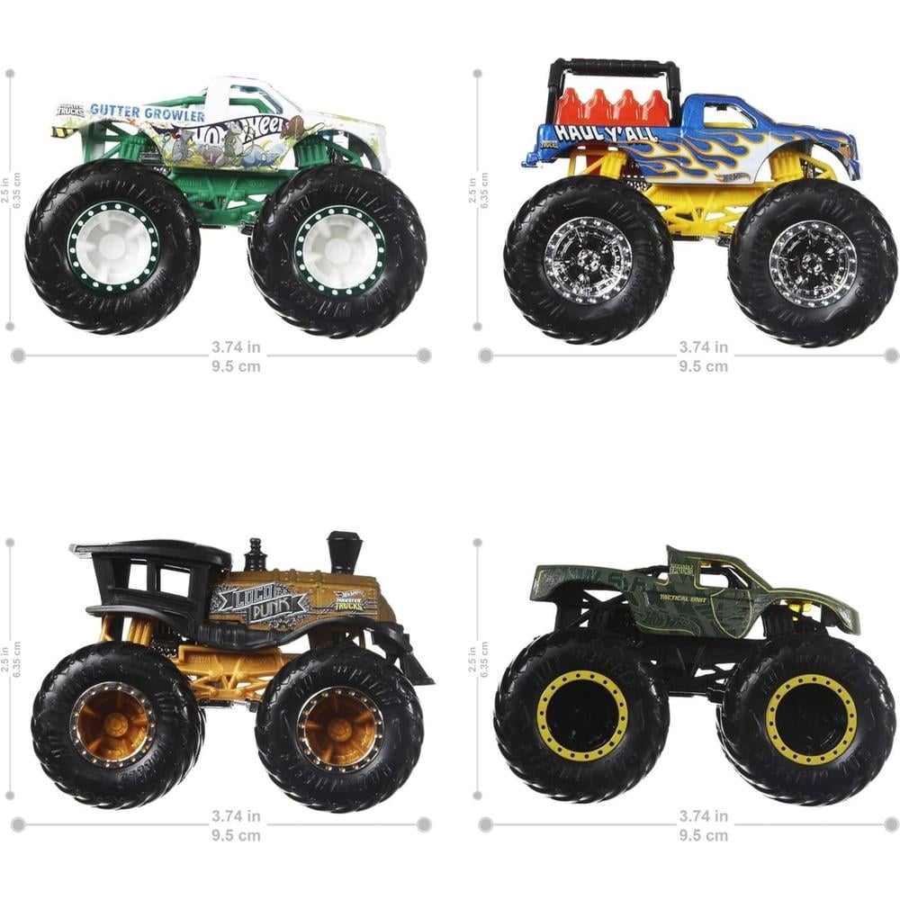 HOT WHEELS MONSTER TRUCKS SET 4 PZS (ESTILOS DIVERSOS) - 2