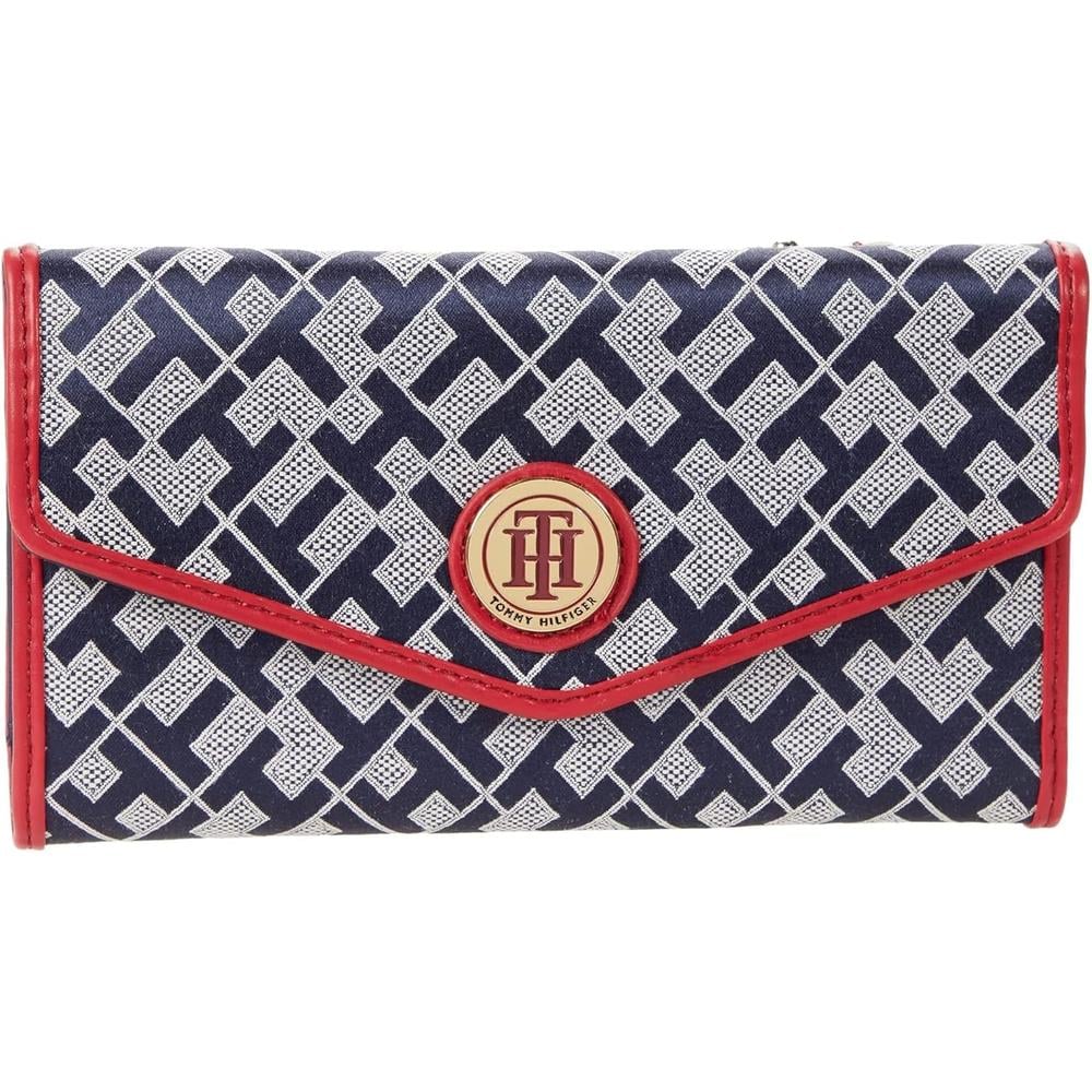 BILLETERA TOMMY HILFIGER JACQUARD RED NAVY MUJER - 1