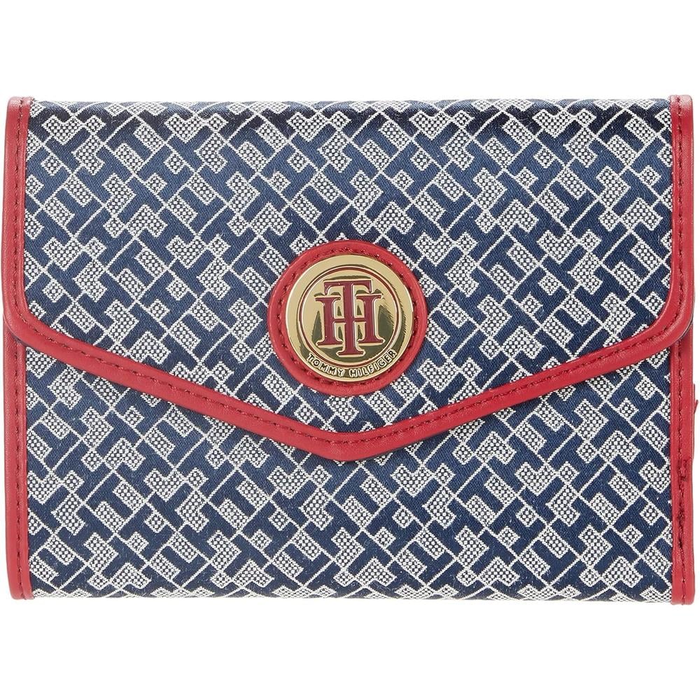 BILLETERA TOMMY HILFIGER ENVELOPE GEOMETRIC RED NAVY MUJER - 1