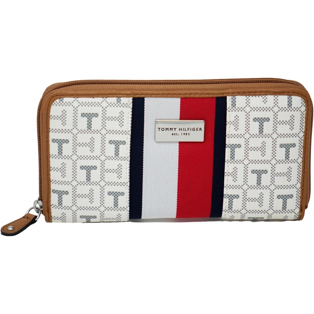 BILLETERA TOMMY HILFIGER CLUTCH PRINT WHITE MUJER - 1