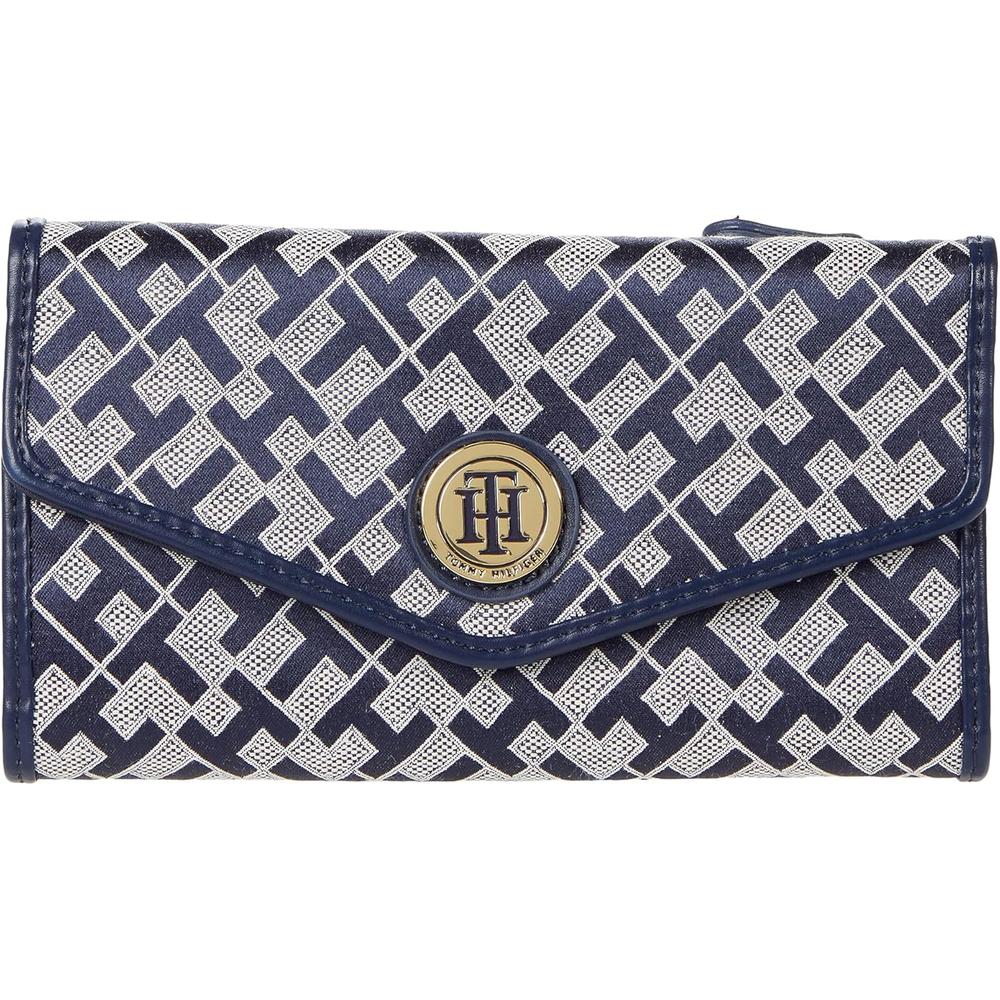 BILLETERA TOMMY HILFIGER LARGE ENVELOPE NAVY WHITE MUJER - 1