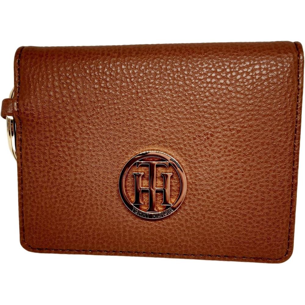 BILLETERA TOMMY HILFIGER CUERO LLAVERO GOLD BROWN MUJER - 1