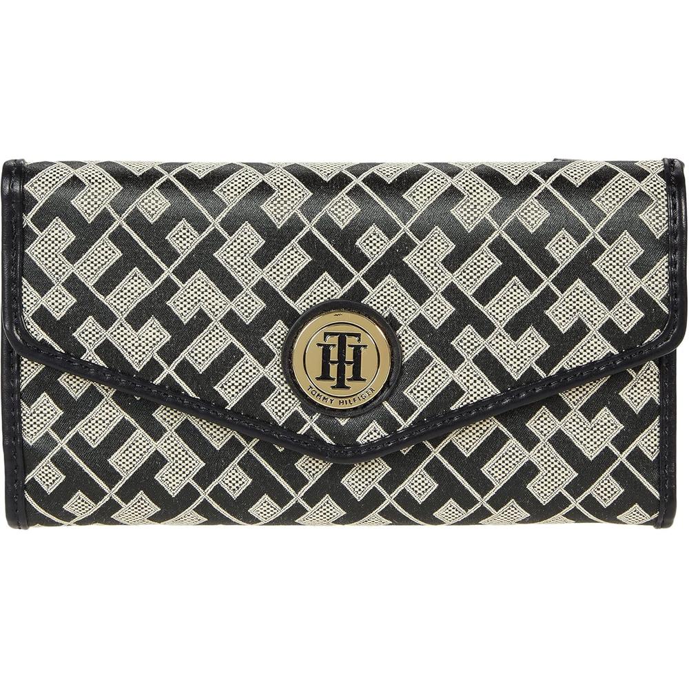 BILLETERA TOMMY HILFIGER CONTINENTAL GEOMETRIC BLACK MUJER - 1