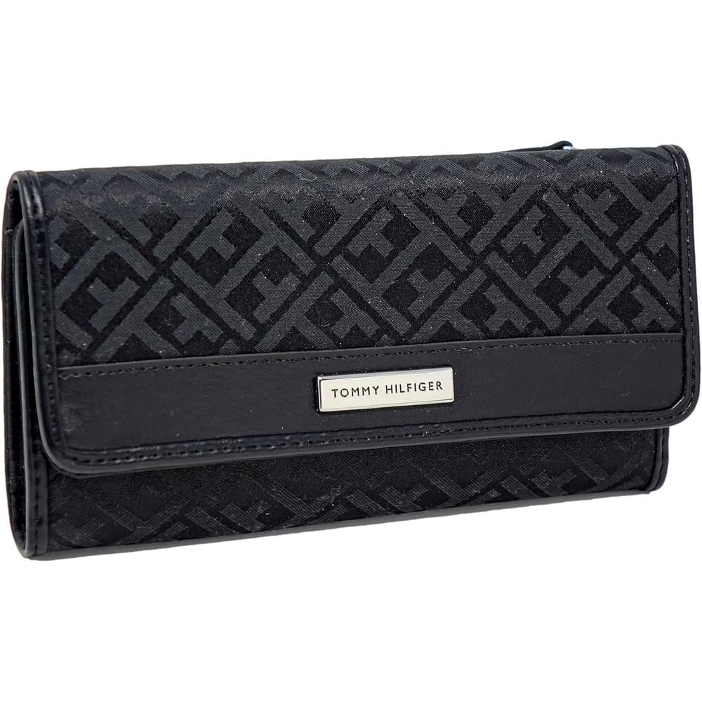BILLETERA TOMMY HILFIGER JACQUARD NEGRO MUJER - 1