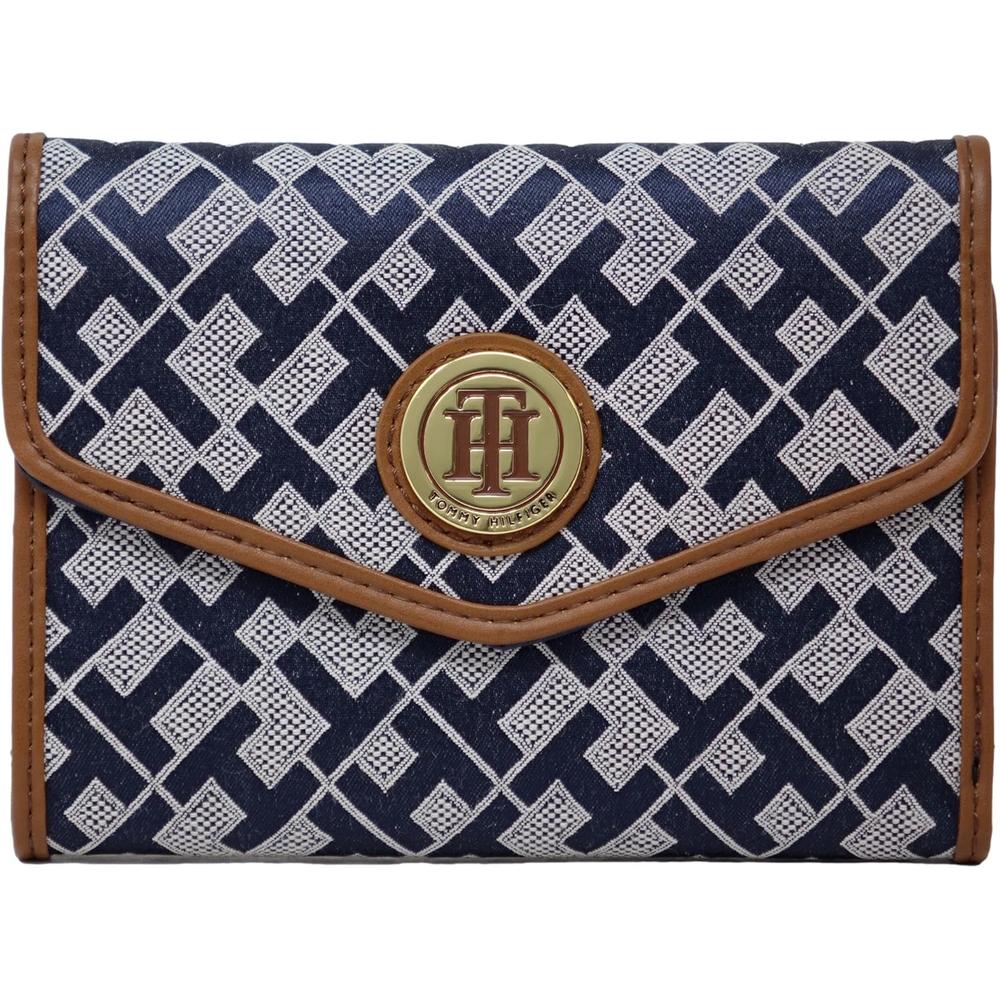 BILLETERA TOMMY HILFIGER SMALL JACQUARD NAVY MUJER - 1