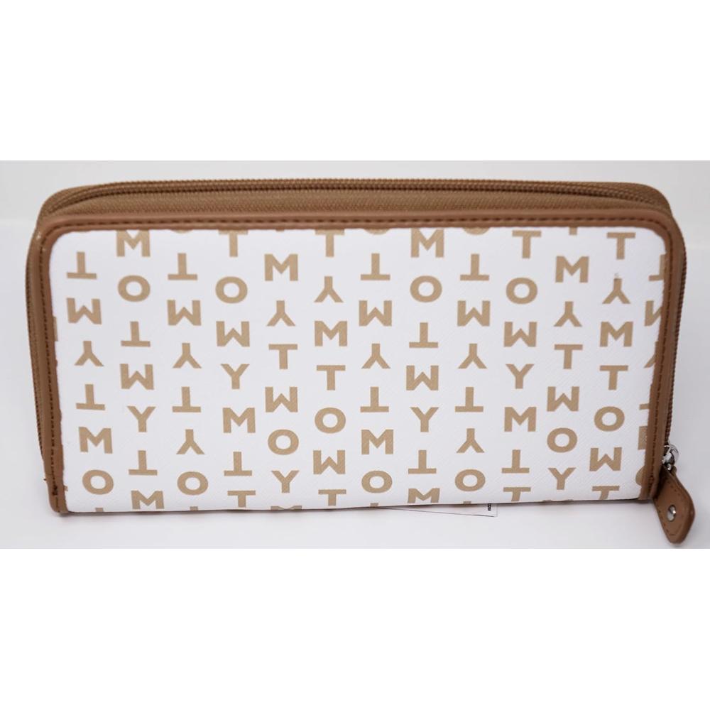 BILLETERA TOMMY HILFIGER CLUTCH PRINT WHITE TAN MUJER - 2