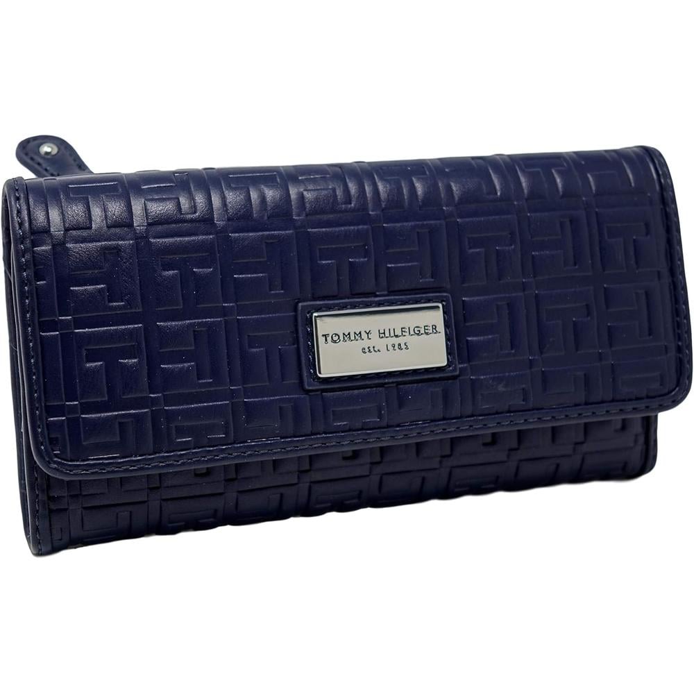 BILLETERA TOMMY HILFIGER EMBOSSED NAVY MUJER - 1