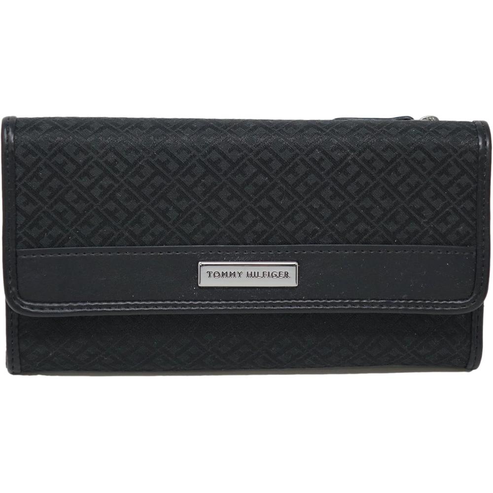 BILLETERA TOMMY HILFIGER JACQUARD BLACK MUJER - 1