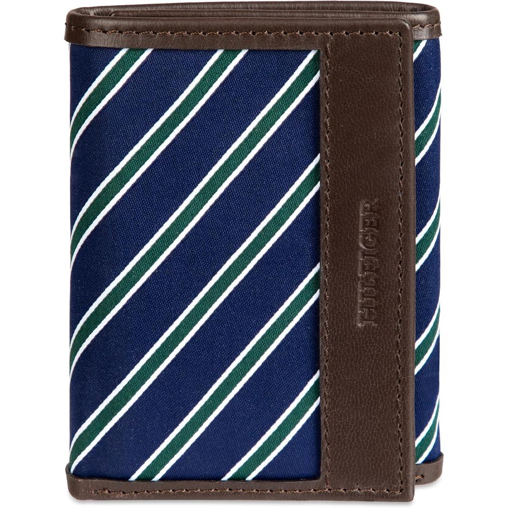 BILLETERA TOMMY HILFIGER TIE FABRIC TRIFOLD BROWN HOMBRE - 1