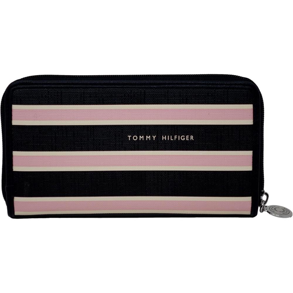 BILLETERA TOMMY HILFIGER CLUTCH RAYAS BLACK PINK MUJER - 2