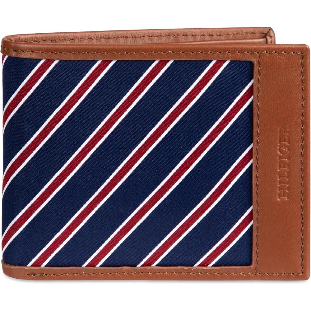 BILLETERA TOMMY HILFIGER TIE FABRIC TAN PASSCASE HOMBRE - 1