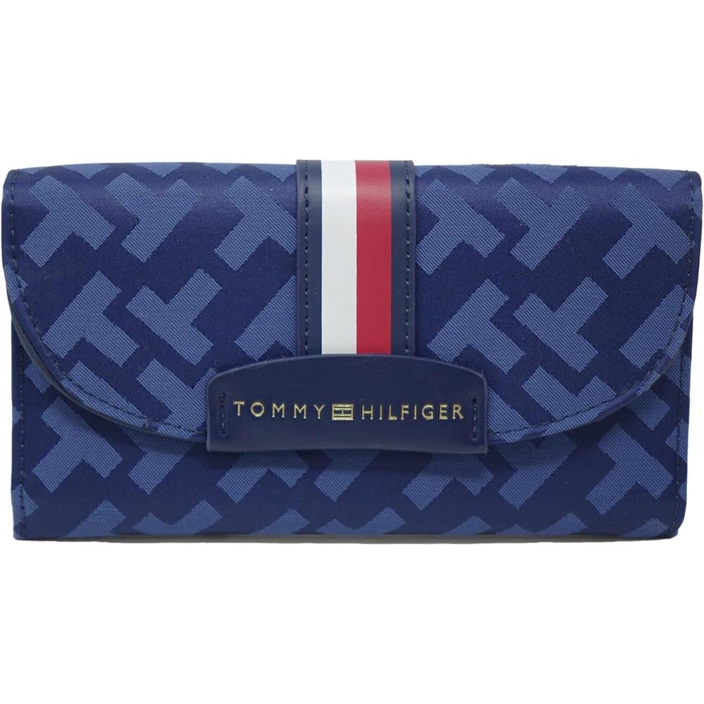 BILLETERA TOMMY HILFIGER WRISTLET LOGO NAVY MUJER - 1