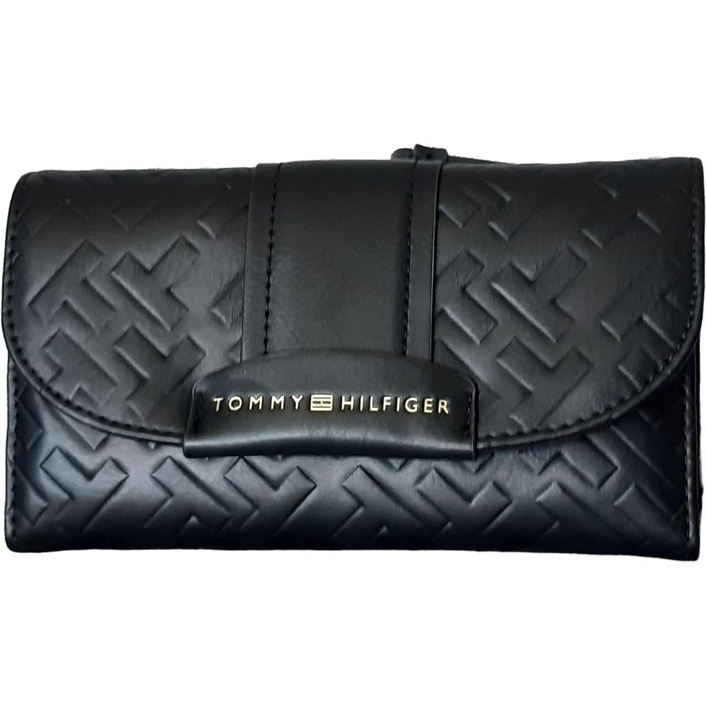 BILLETERA TOMMY HILFIGER CHECKBOOK RELIEVE BLACK MUJER - 1
