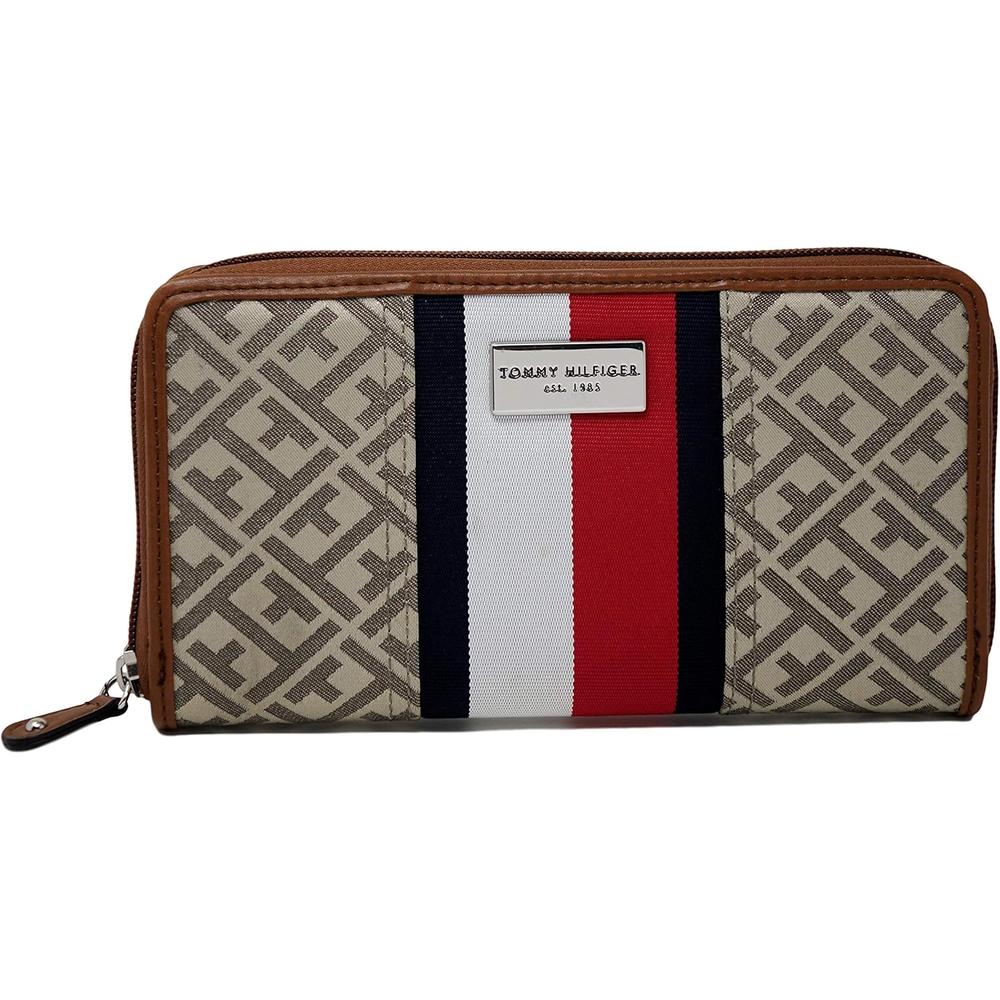 BILLETERA TOMMY HILFIGER CLUTCH KHAKI MUJER - 1