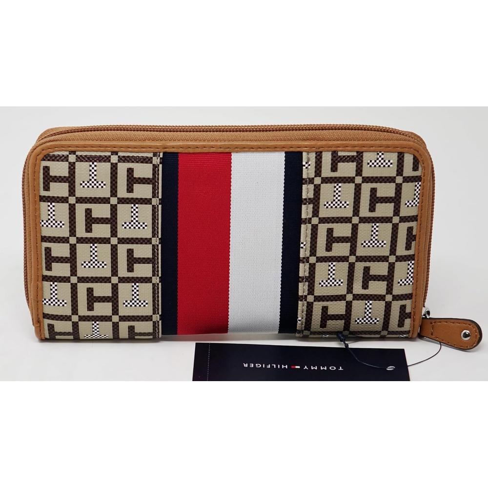BILLETERA TOMMY HILFIGER CLUTCH PRINT KHAKI MUJER - 2