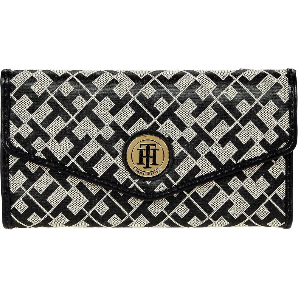 BILLETERA TOMMY HILFIGER CONTINENTAL BLACK AND BEIGE MUJER - 1