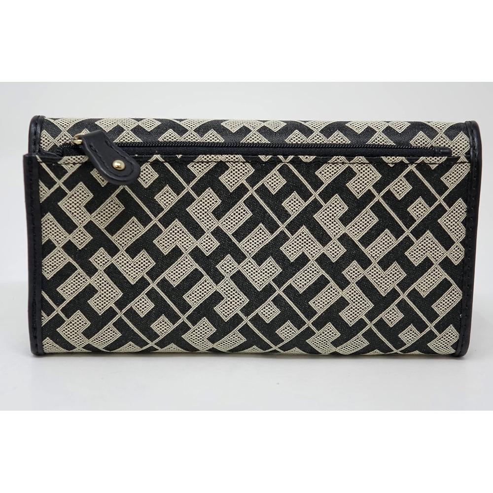 BILLETERA TOMMY HILFIGER CONTINENTAL BLACK AND BEIGE MUJER - 2