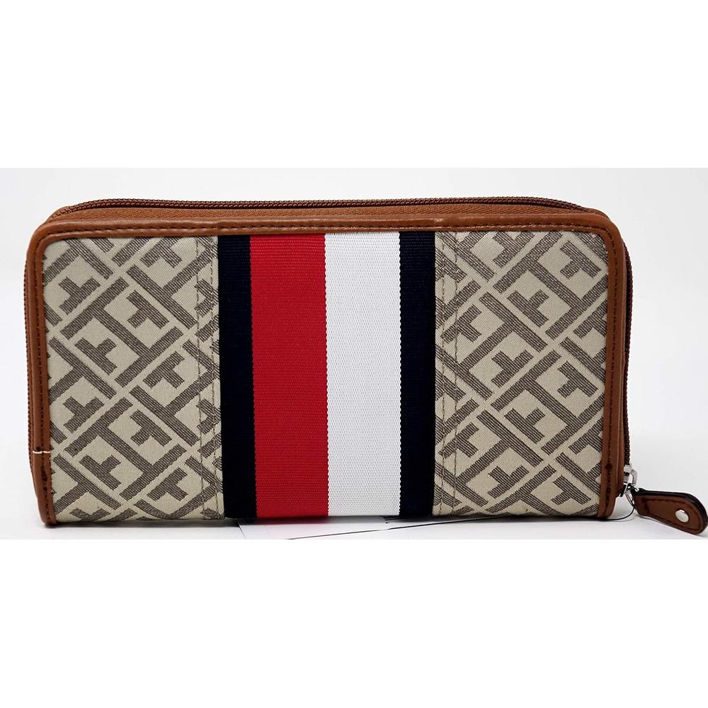 BILLETERA TOMMY HILFIGER CLUTCH LOGO KHAKI MUJER - 3
