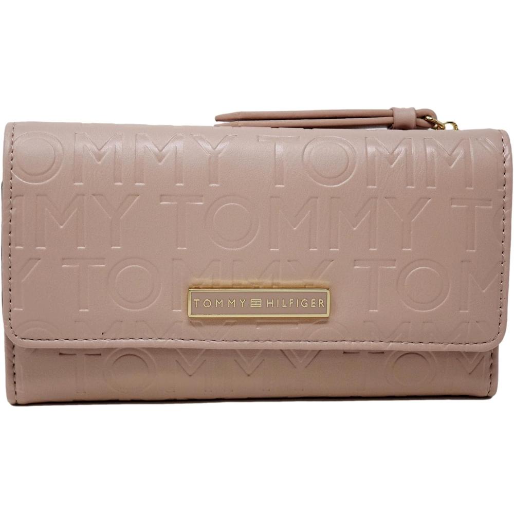 BILLETERA TOMMY HILFIGER CHECKBOOK BLUSH PINK MUJER - 1