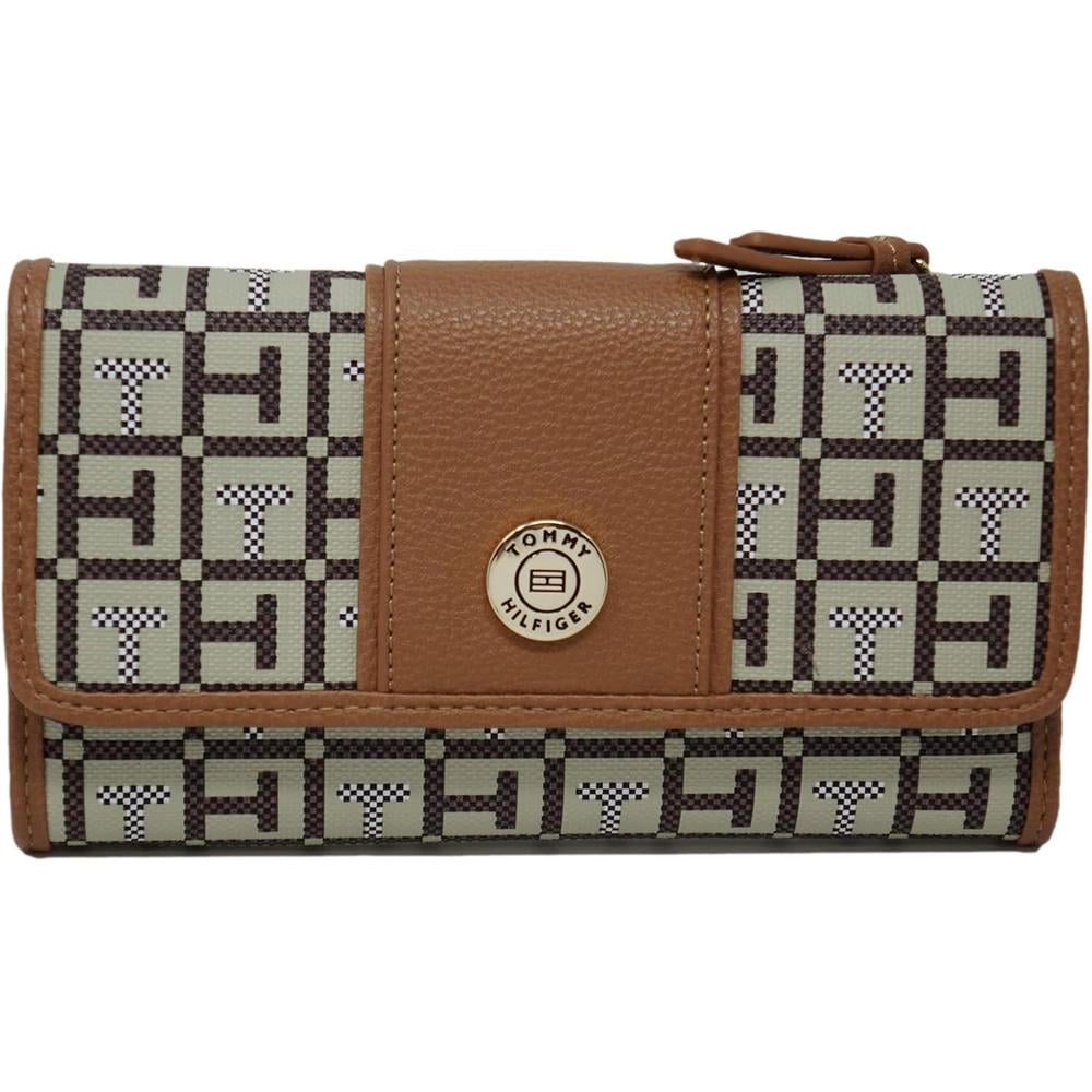 BILLETERA TOMMY HILFIGER CHECKBOOK GREEN MUJER - 1