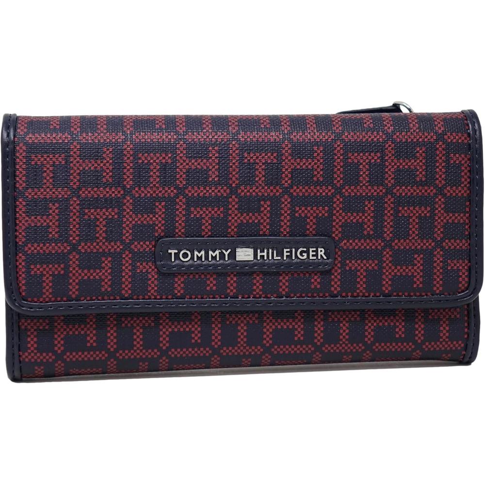 BILLETERA TOMMY HILFIGER PRINT LOGO RED NAVY MUJER - 1