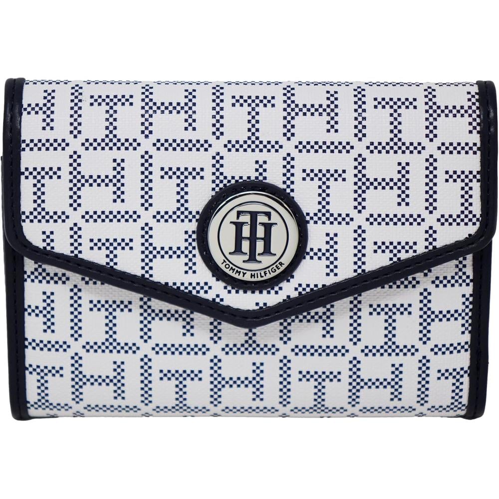 BILLETERA TOMMY HILFIGER MINI LOGO BLANCO NAVY MUJER - 1