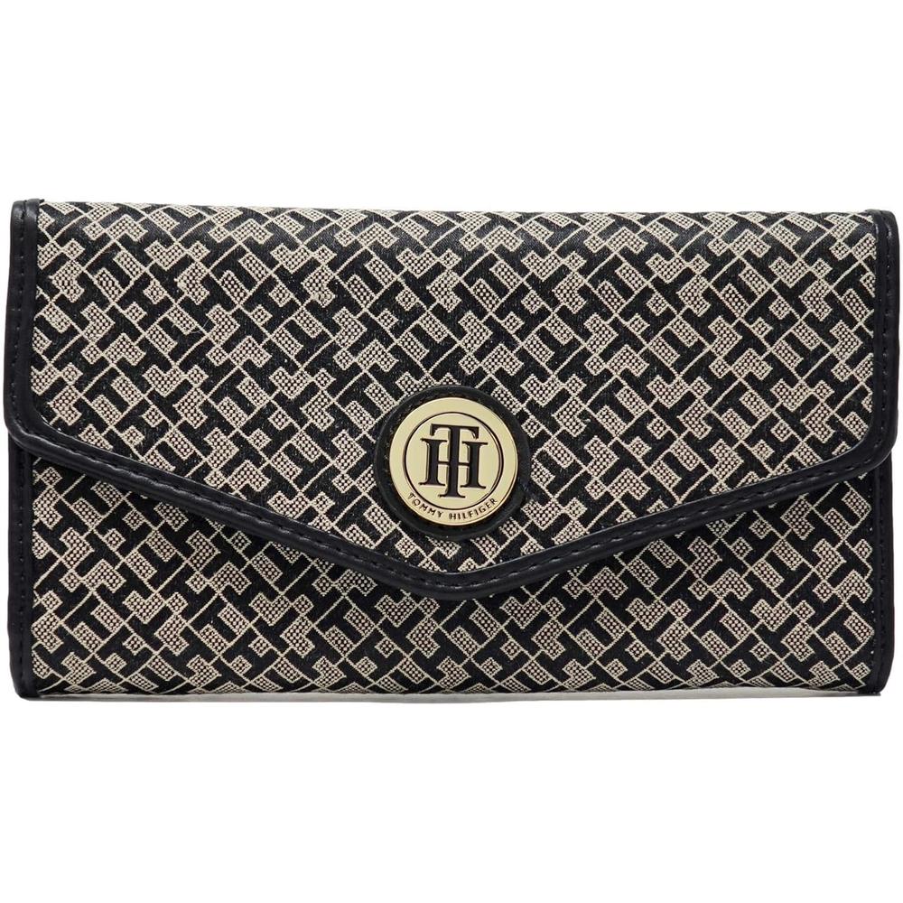 BILLETERA TOMMY HILFIGER ENVELOPE JACQUARD BLACK MUJER - 1