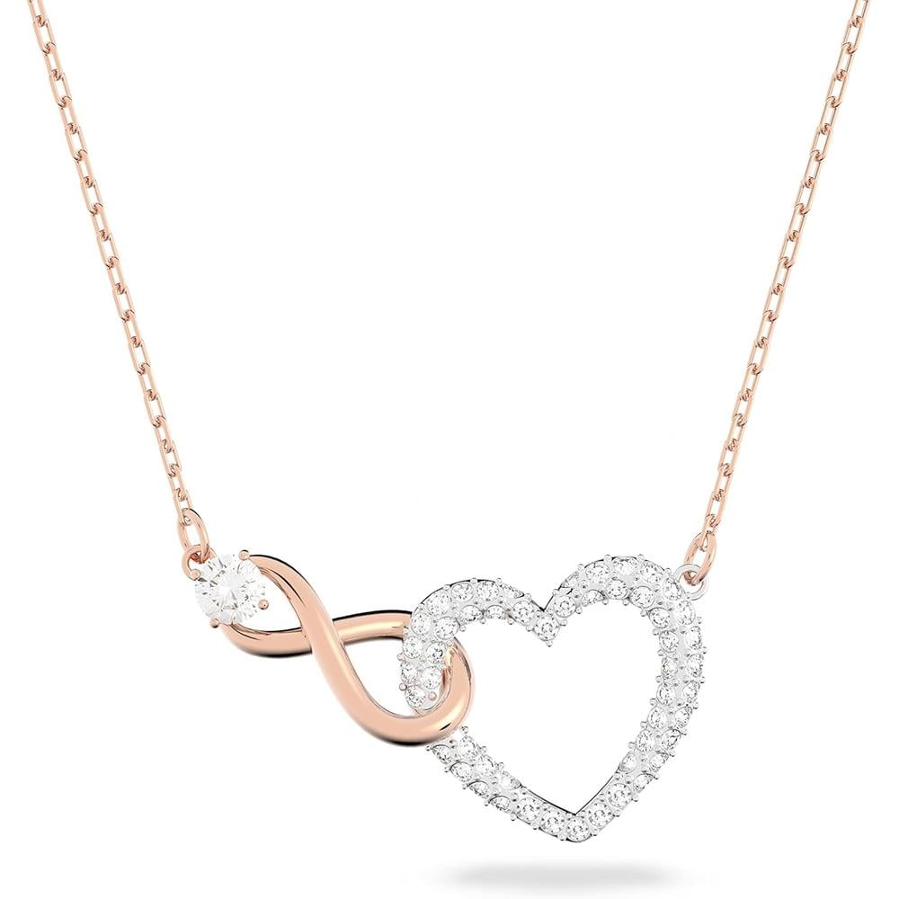 SWAROVSKI COLLAR PENDIENTE INFINITO CORAZÓN HYPERBOLA MIXTO | ORO ROSA - 1