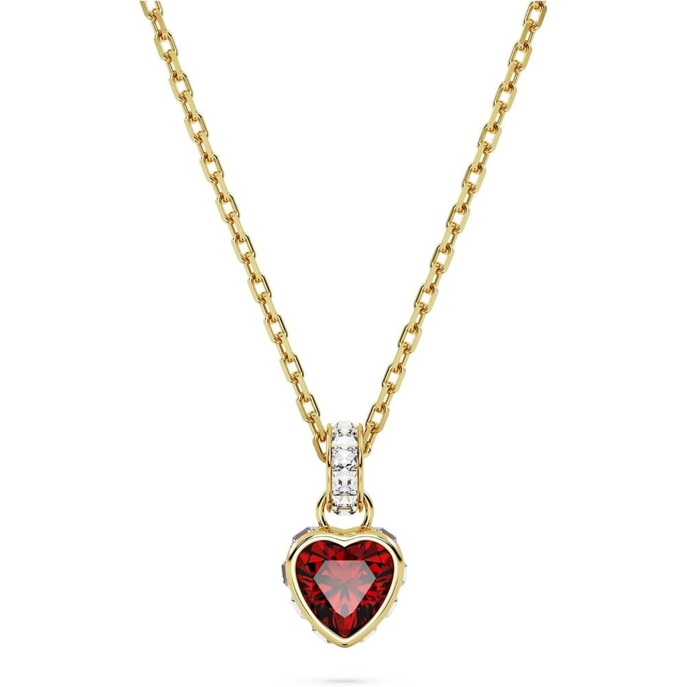 SWAROVSKI COLLAR PENDIENTE CORAZON CHROMA ORO | ROJO - 1