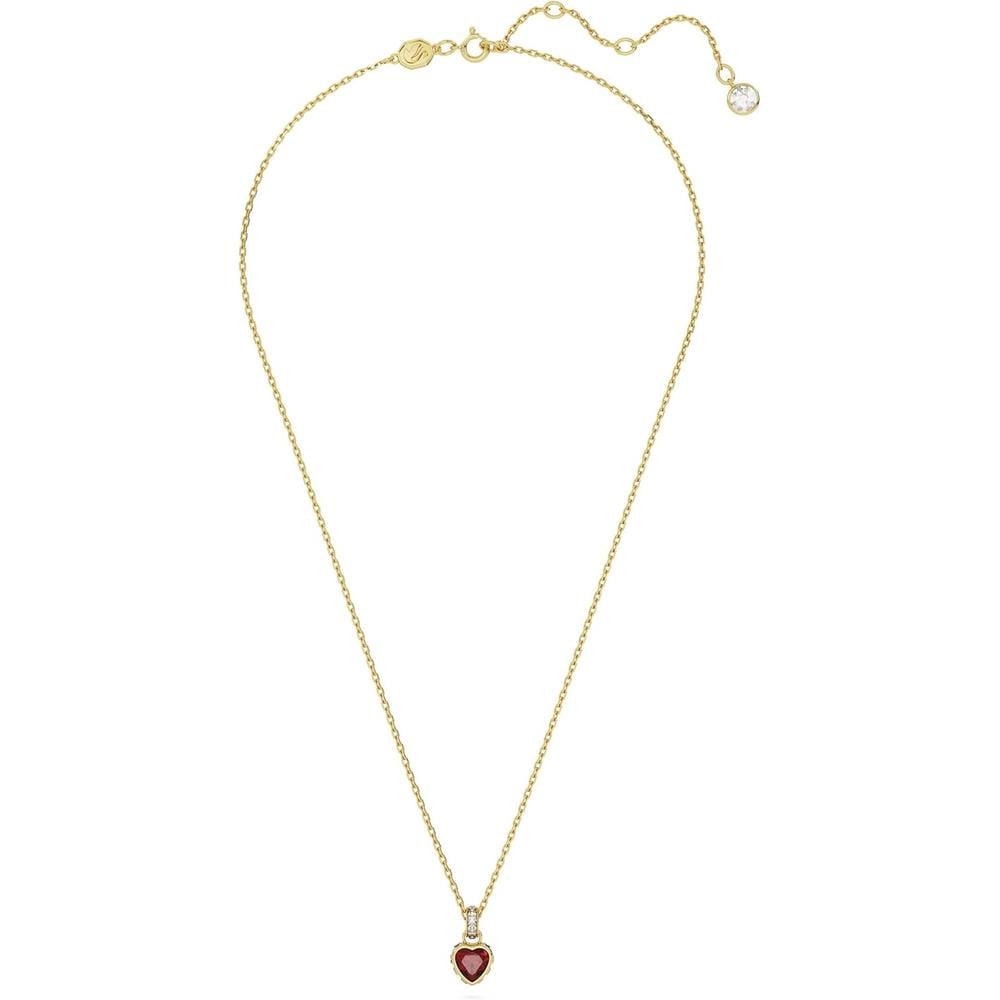 SWAROVSKI COLLAR PENDIENTE CORAZON CHROMA ORO | ROJO - 2