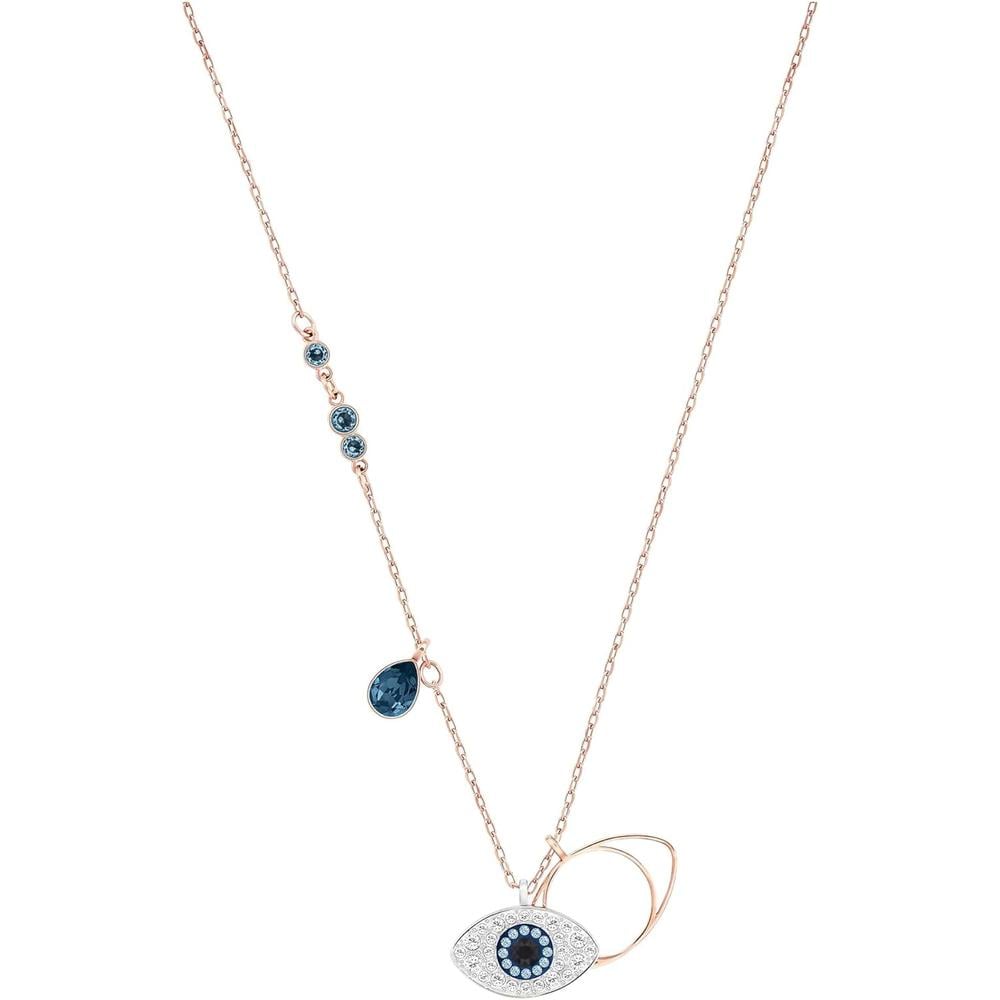 SWAROVSKI COLLAR PENDIENTE EVIL EYE SYMBOLIC ORO ROSA | AZUL/ORO ROSA - 1