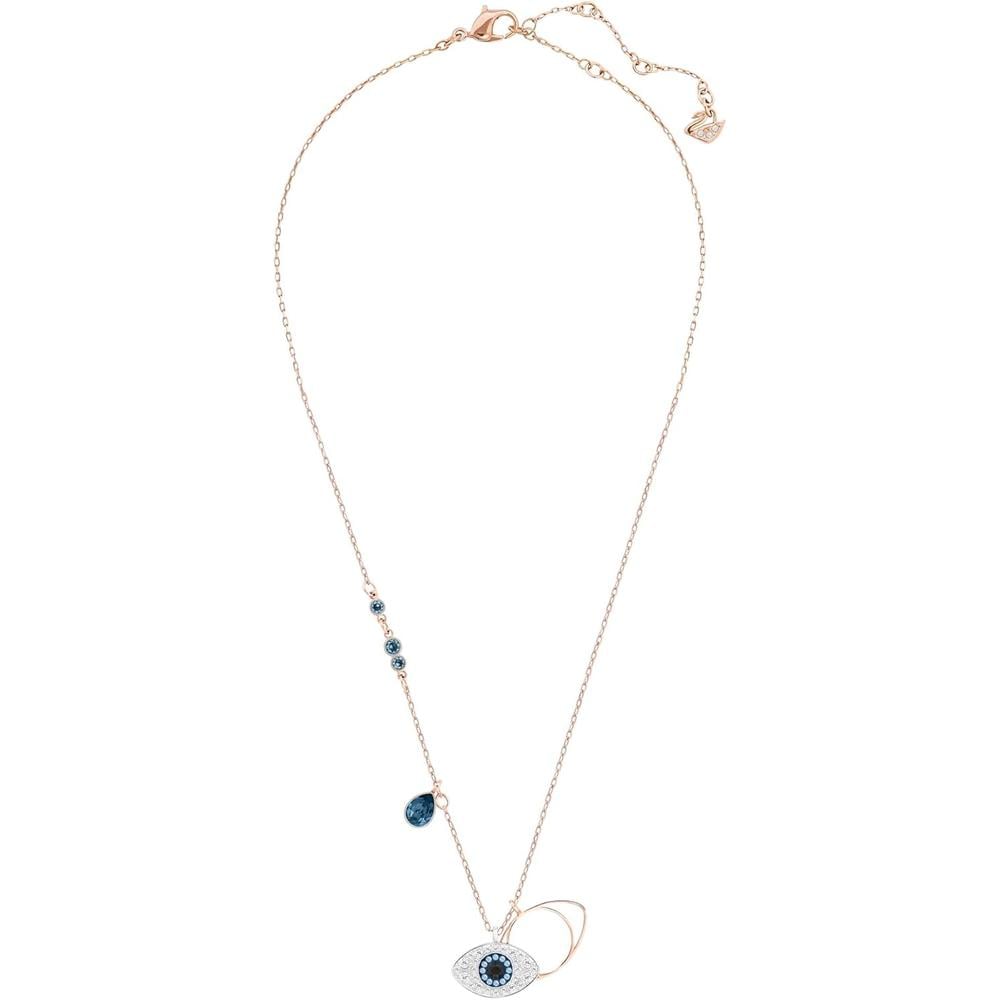 SWAROVSKI COLLAR PENDIENTE EVIL EYE SYMBOLIC ORO ROSA | AZUL/ORO ROSA - 2