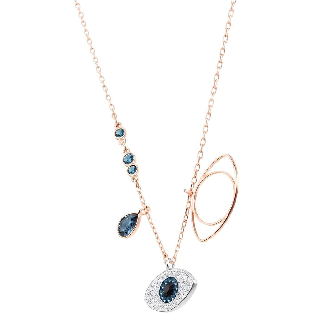 SWAROVSKI COLLAR PENDIENTE EVIL EYE SYMBOLIC ORO ROSA | AZUL/ORO ROSA - 3