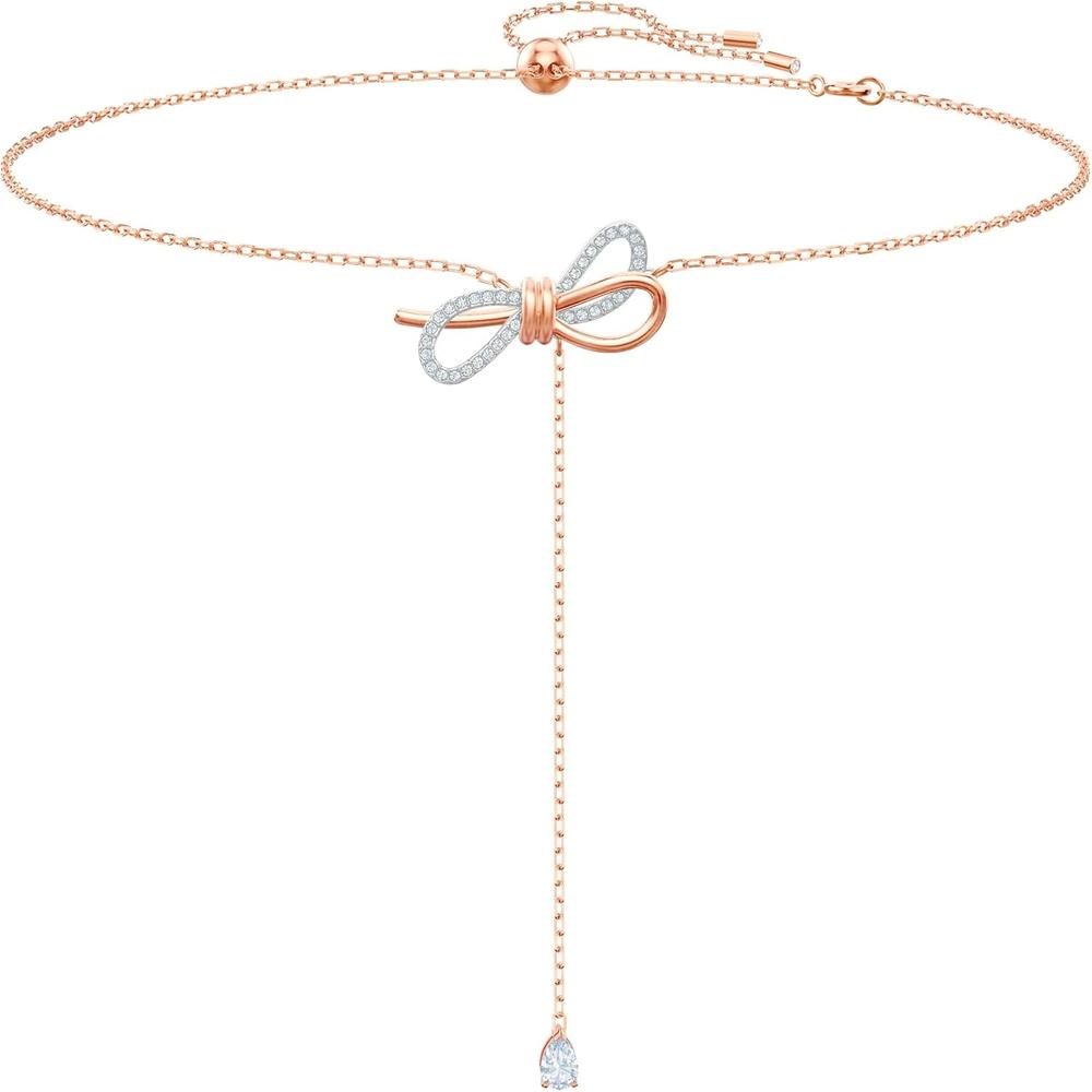 SWAROVSKI COLLAR PENDIENTE BOW LIFELONG MIXTO ORO ROSA Y RODIO | ORO ROSA - 1
