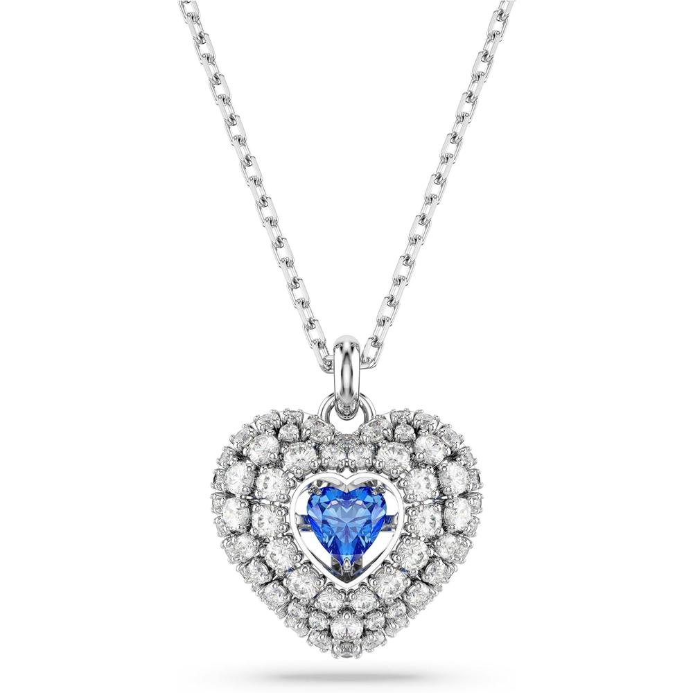 SWAROVSKI COLLAR PENDIENTE CORAZÓN IDYLLIA RODIO | AZUL - 1
