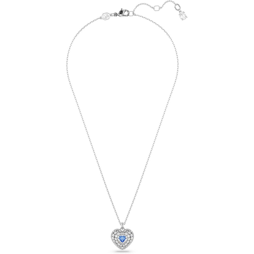 SWAROVSKI COLLAR PENDIENTE CORAZÓN IDYLLIA RODIO | AZUL - 2