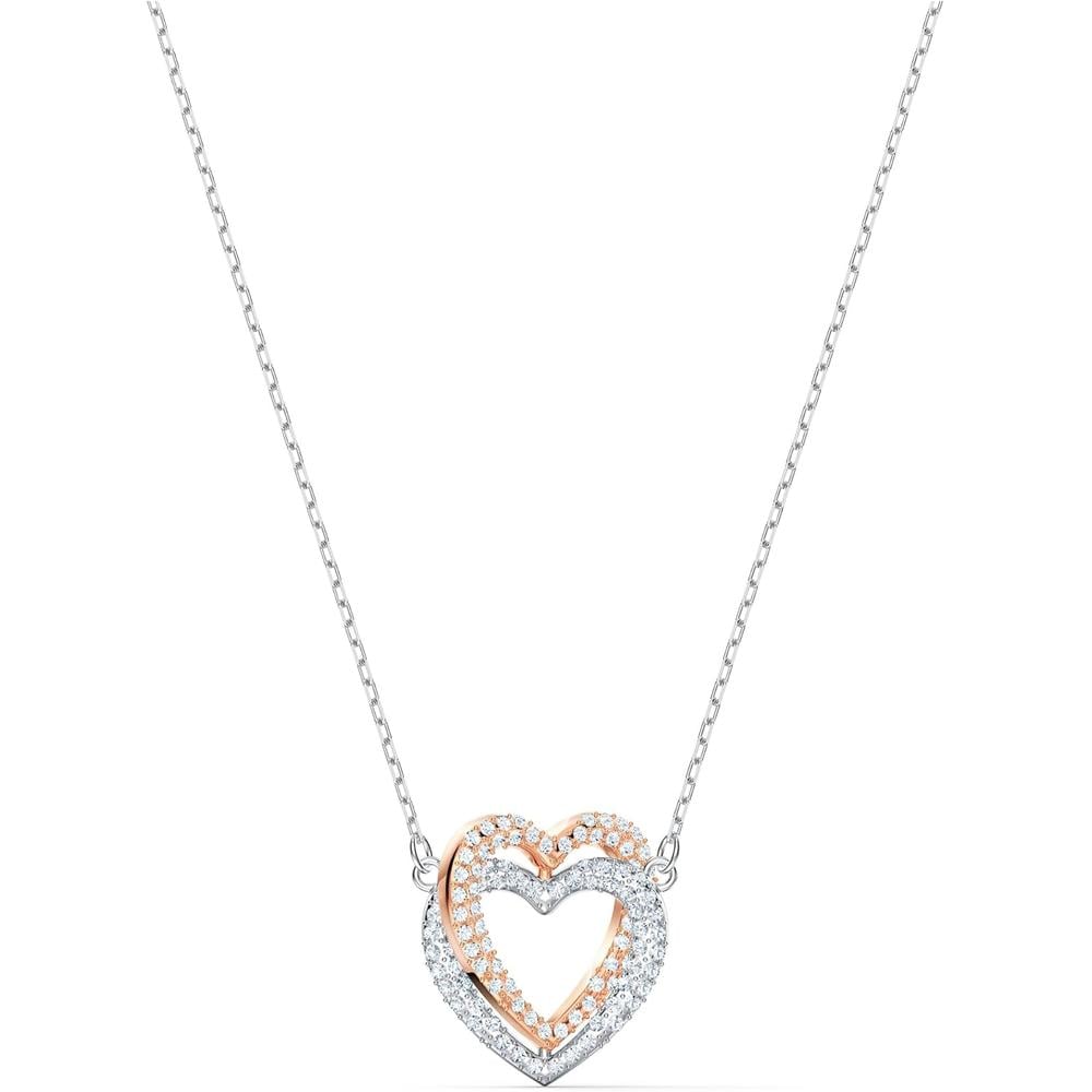 SWAROVSKI COLLAR PENDIENTE CORAZÓN HYPERBOLA MIXTO | ORO ROSA / PLATEADO - 1