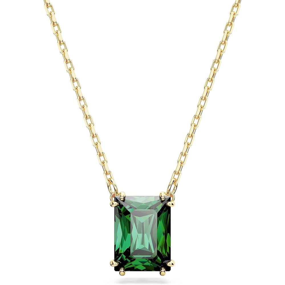SWAROVSKI COLLAR PENDIENTE RECTANGULAR STILLA ORO | VERDE - 1