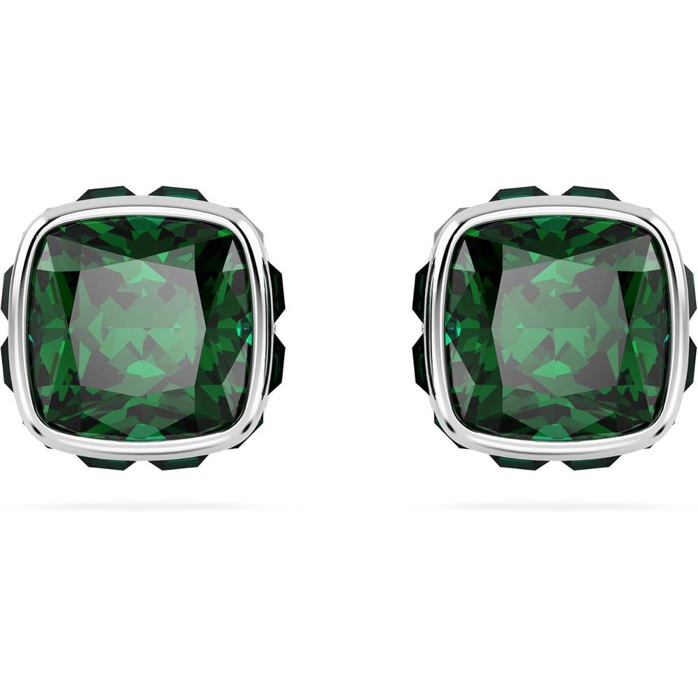 SWAROVSKI ARETES STUD CUADRADO BIRTHSTONE MAYO RODIO | VERDE - 1