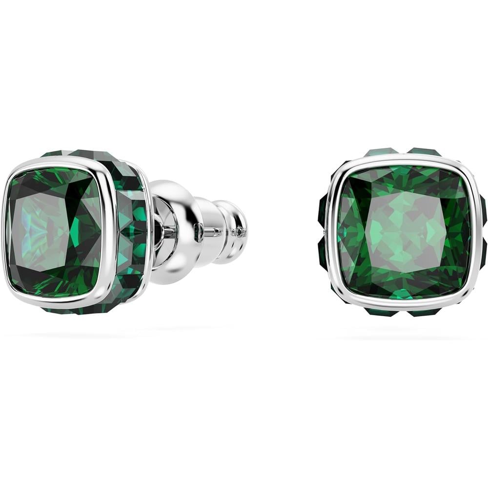 SWAROVSKI ARETES STUD CUADRADO BIRTHSTONE MAYO RODIO | VERDE - 2