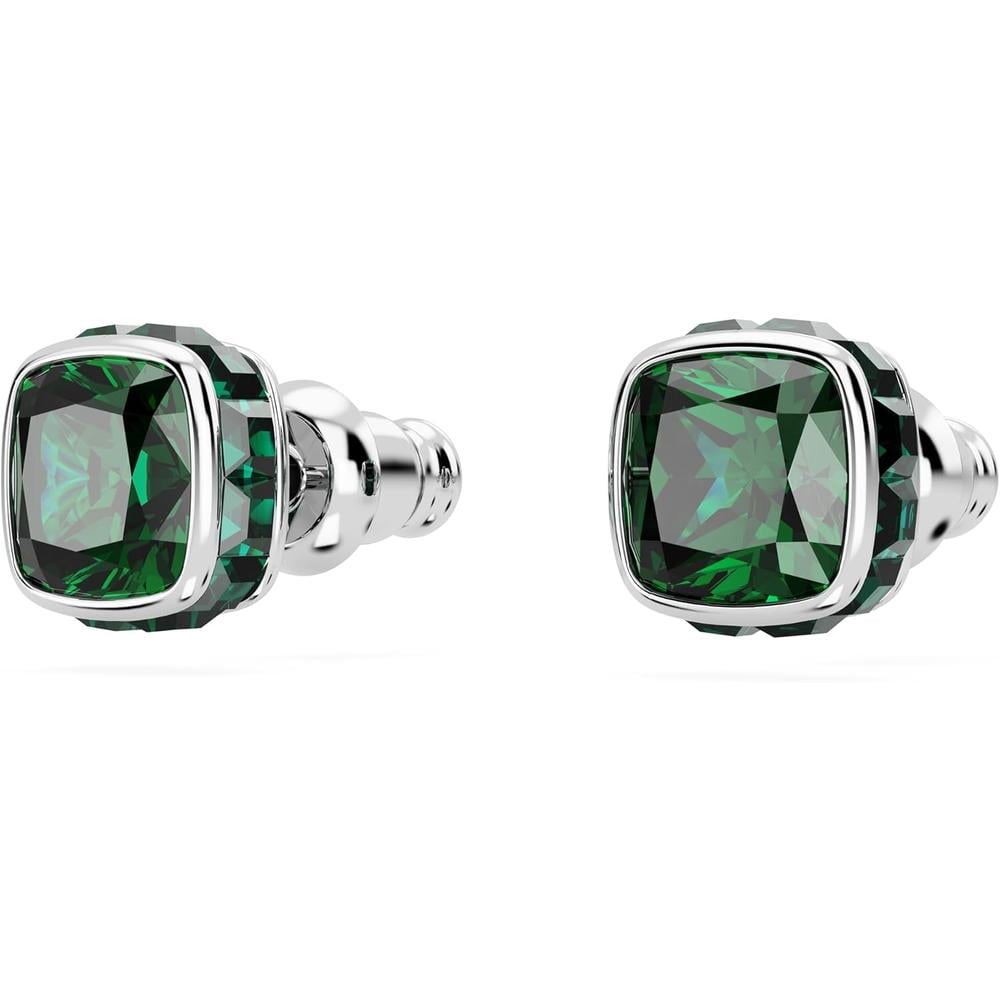 SWAROVSKI ARETES STUD CUADRADO BIRTHSTONE MAYO RODIO | VERDE - 3