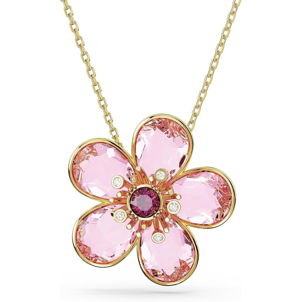 SWAROVSKI COLLAR PENDIENTE FLOR IDYLLIA ORO | ROSA - 1