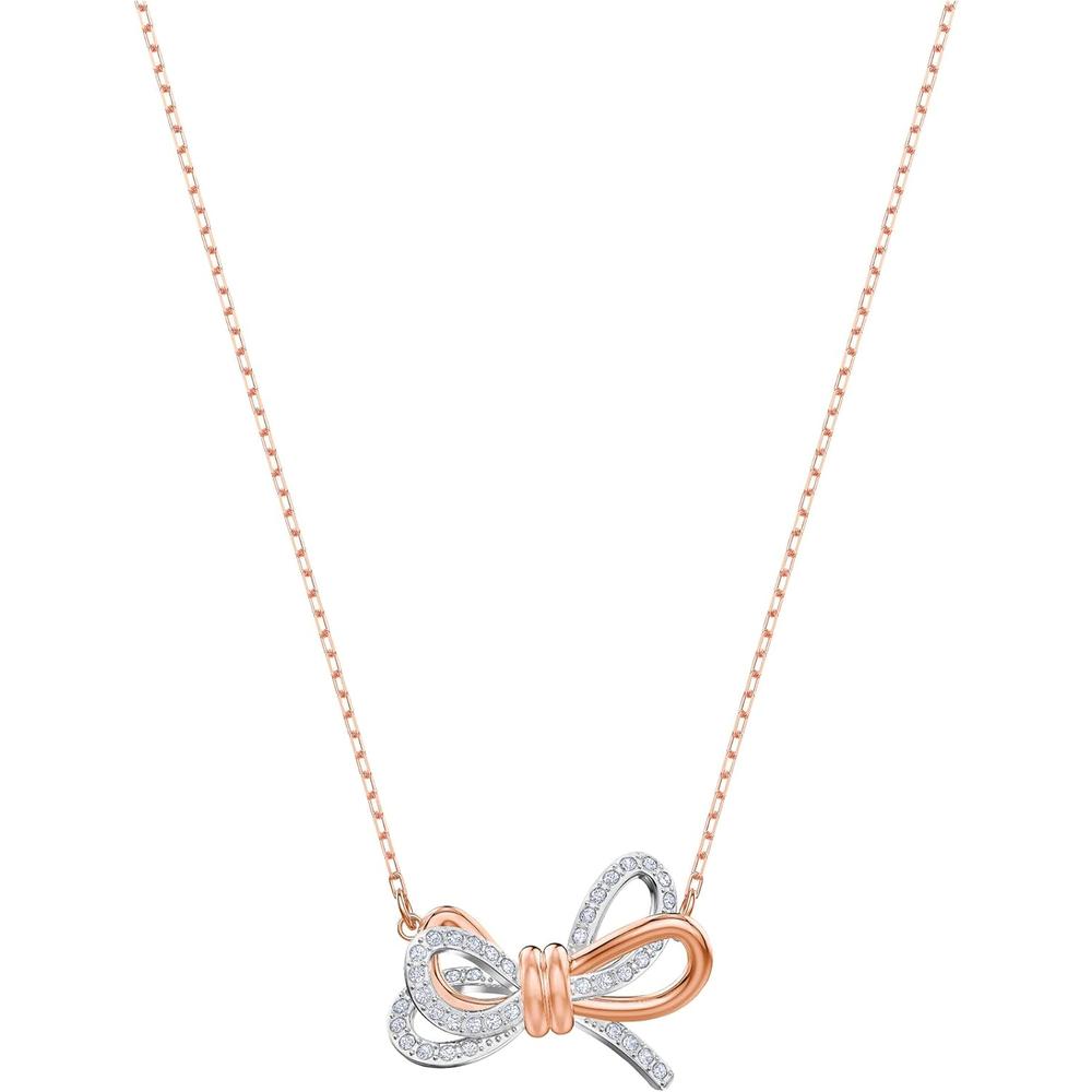 SWAROVSKI COLLAR CON PENDIENTE BOW LIFELONG MIXTO ORO ROSA Y RODIO | ORO ROSA / RODIO - 1
