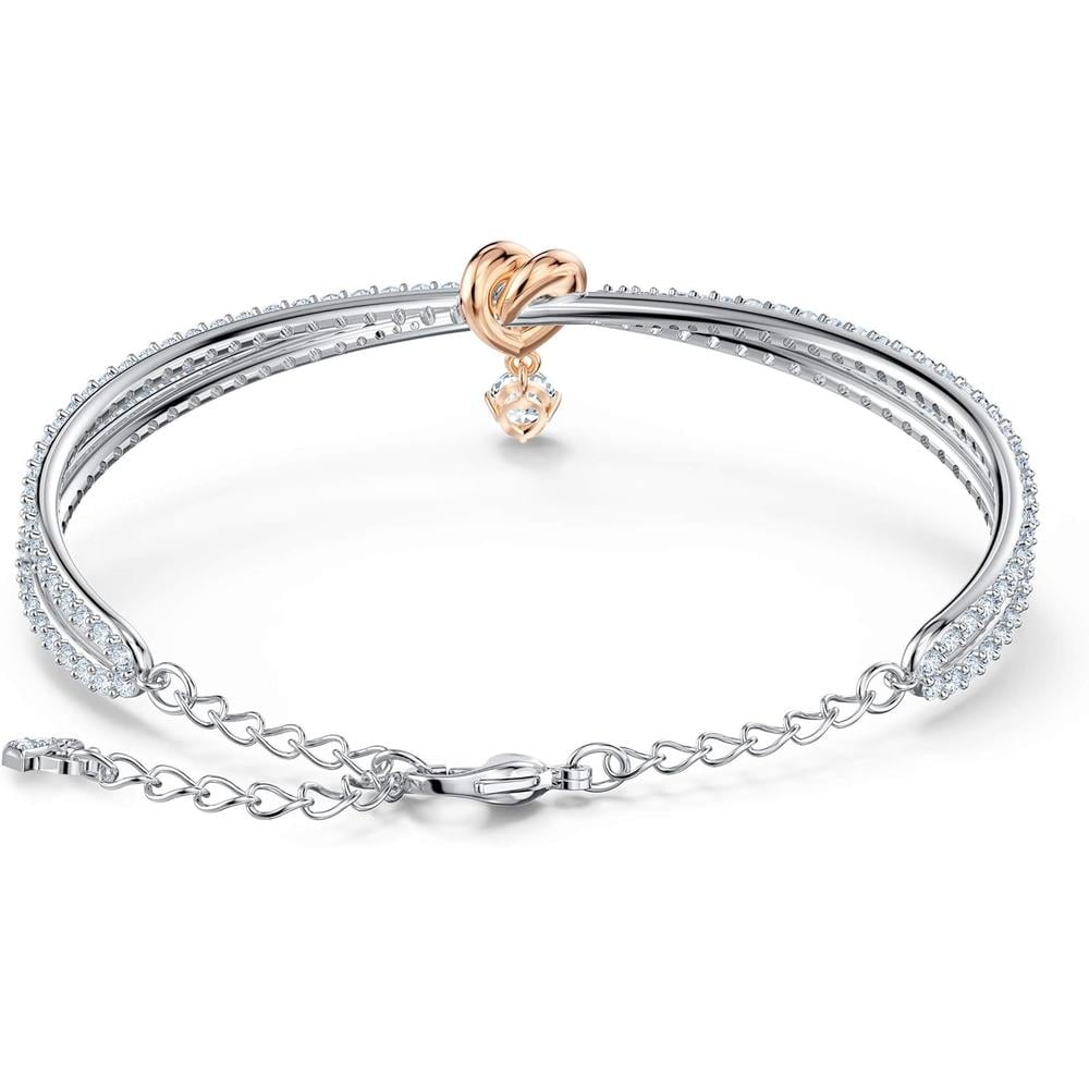 SWAROVSKI PULSERA BANGLE CORAZÓN LIFELONG HEART MIXTO ORO ROSA Y RODIO | ROSA / PLATEADO - 2