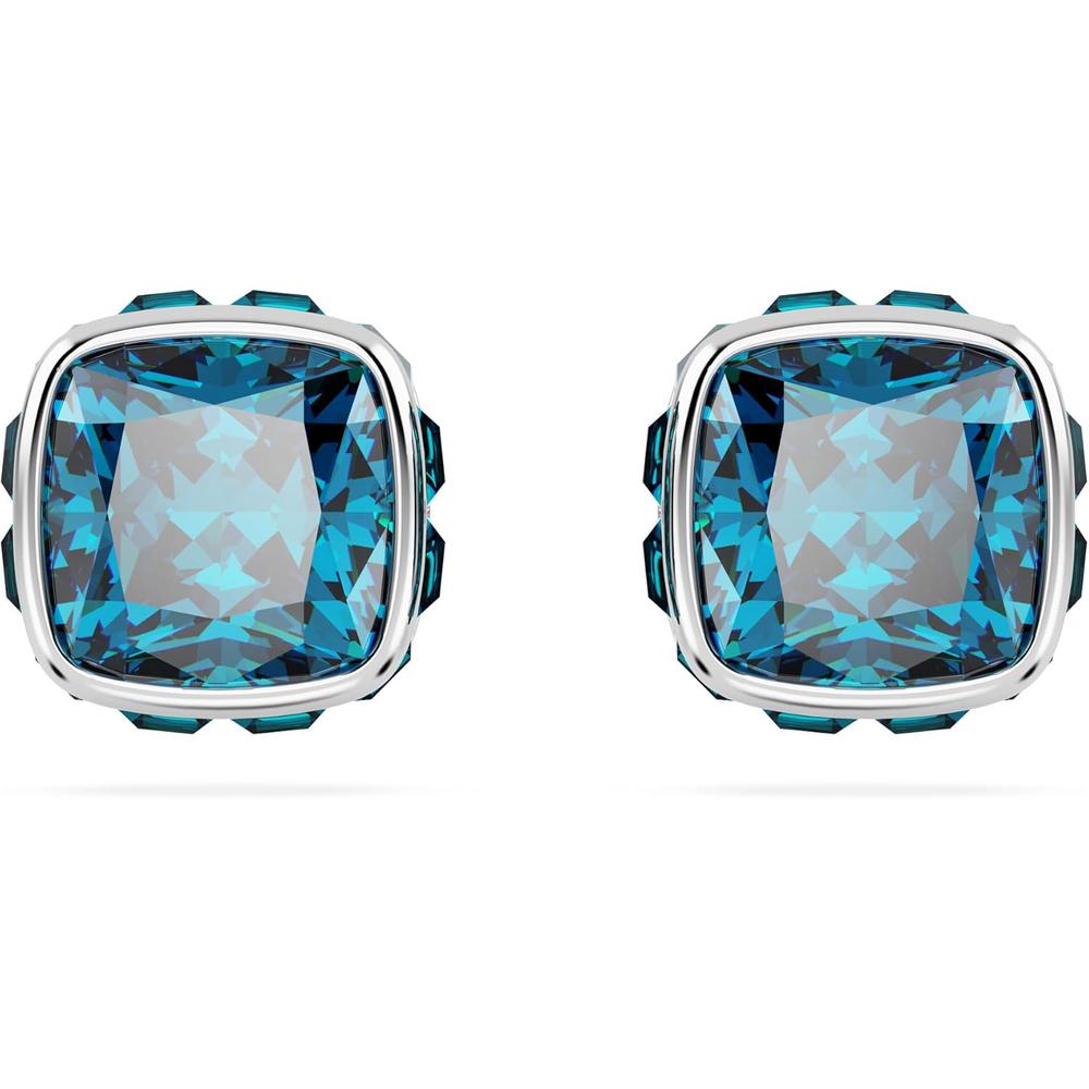 SWAROVSKI ARETES STUD CUADRADO BIRTHSTONE DICIEMBRE RODIO | AZUL - 1